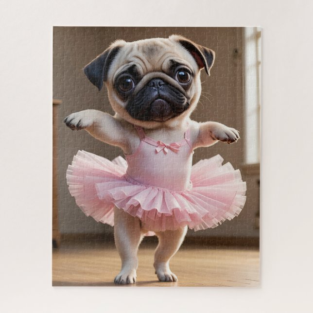 Quebra-cabeça Pug Ballerina (Vertical)