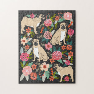 Quebra-cabeça Pug Florals