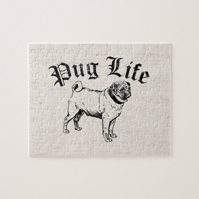 Quebra-cabeça Pug Life Funny Dog Gangster (Horizontal)
