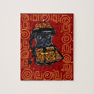 Quebra-cabeça Pug Preto