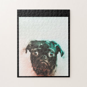 Quebra-cabeça Pug Watercolor Cachorro Cachorro Cachorro