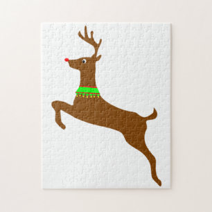 Quebra-cabeça Pulando Rudolph a rena vermelha do nariz