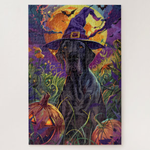 Quebra-cabeça Pumpkin de Bruxa de Halloween, Cachorro-sem-Pano