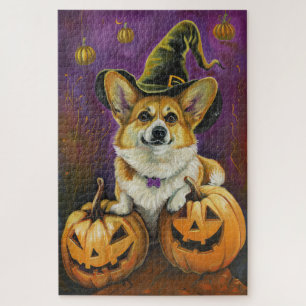 Quebra-cabeça Pumpkin de Bruxa de Halloween do Cachorro Spooki