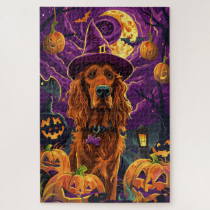 Quebra-cabeça Pumpkin de Bruxas de Bruxas do Red Setter Irlandês