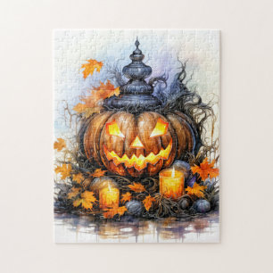 Quebra-cabeça Pumpkin de Halloween Spooky Brilhante