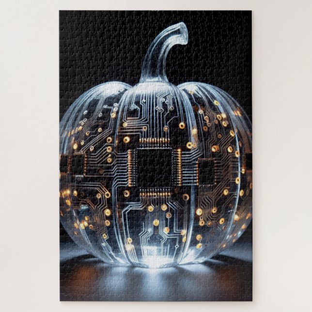 Quebra-cabeça Pumpkin de vidro do Conselho Dourado Circuito Pret (Vertical)