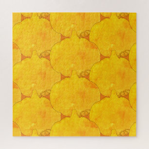 Quebra-cabeça Pumpkin Watercolor Patterno Painting