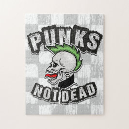 Quebra-cabeça Punks Not Morto Skull Mohawk Punk Rock Rocker