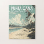 Quebra-cabeça Punta Cana República Dominicana Viagem Art Vintage<br><div class="desc">Design de arte vetorial de Punta Cana. A área de Bávaro e Punta Cana se combinam para formar o que é conhecido como La Costa del Coco,  ou a Costa do Coco,  uma área de resorts lavos e inclusivos.</div>