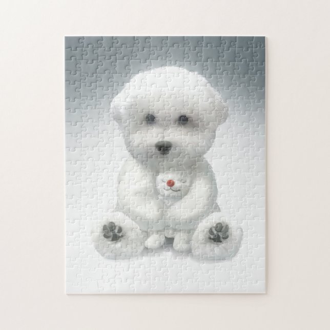 Quebra-cabeça Puppy Abraçando Seu Brinquedo (Vertical)