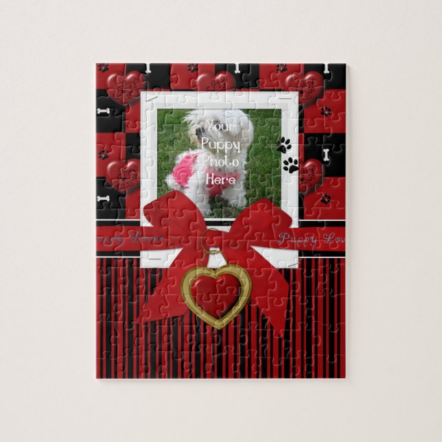Quebra-cabeça Puppy Lover RED Jigsee Quebra-cabeça, Quadro (Vertical)
