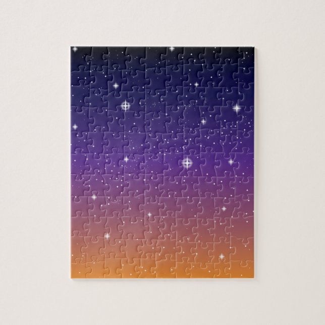 Quebra-cabeça Purple and Gold Starry Sunset Sky (Vertical)