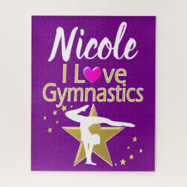 QUEBRA-CABEÇA PURPLE E DOURADO EU AMO A DESIGN GINÁSTICA