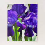 Quebra-cabeça Purple Irises Iris Flower<br><div class="desc">Perfect gift for the person in your life whose favorite flower is the iris.  These Irises are purple with green stems.  Vibrant and delicate.</div>