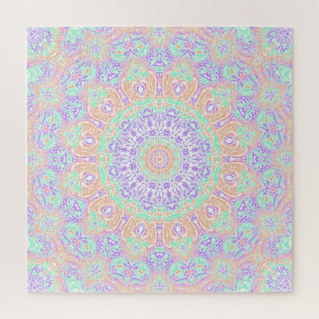 Quebra-cabeça Purple Orange and Green Mandala  (Vertical)