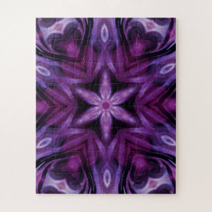 Quebra-cabeça Púrpura Glitter Coração e Flor Kaleidoscópio P