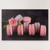 Púrpura Rosa Macarons Flor Rosa Doce Comida Francê
