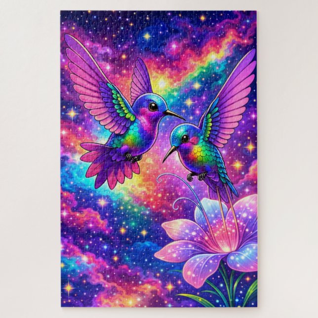 Quebra-Cabeça (Puzzle) Beija-Flores Enamorados (Vertical)