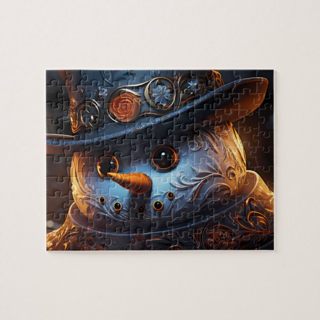 Quebra-Cabeça (Puzzle) Boneco de Neve Estiloso (Horizontal)