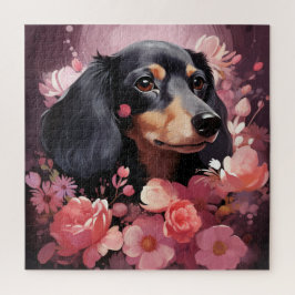 Quebra-cabeça Puzzle Chien Fleur 4