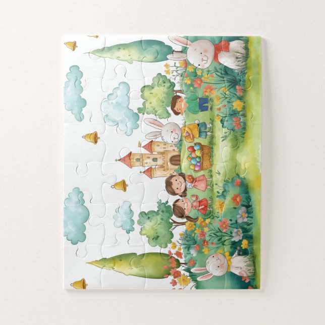 Quebra-cabeça Puzzle de Pâques 30 pièces – Chasse aux œufs (Vertical)