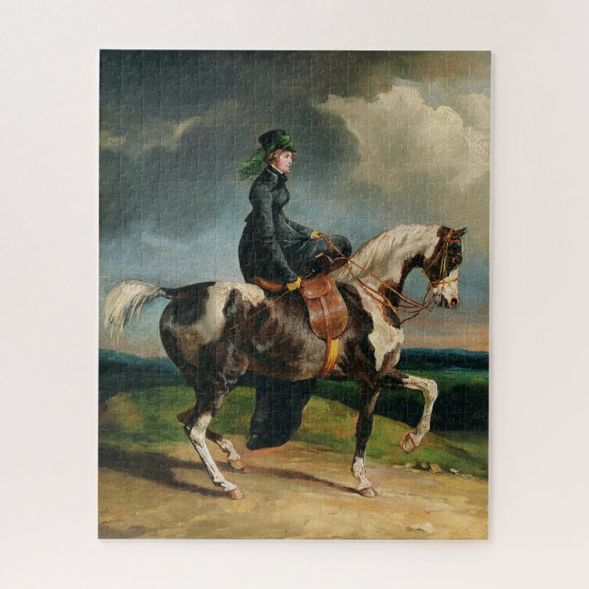 Quebra-cabeça Puzzle de Pintura da Mulher Cavalgando do Século X (Vertical)