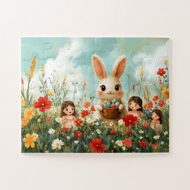 Quebra-cabeça Puzzle Enfant 30 Pièces - Chasse aux Œufs de Pâque (Horizontal)