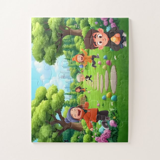Quebra-cabeça Puzzle enfant 30 pièces – Joyeuse chasse aux œufs  (Vertical)