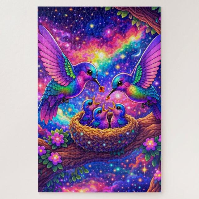 Quebra-Cabeça (Puzzle) Família Beija-Flor (Vertical)