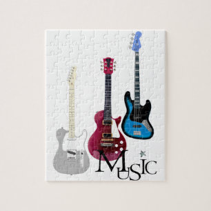 Quebra-cabeça Puzzle “Guitarras e Music "