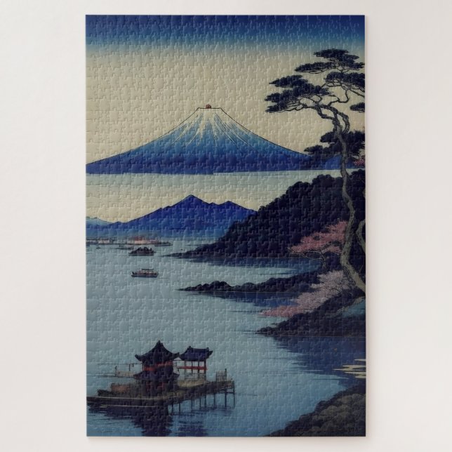 Quebra-cabeça Puzzle - Lake, Pine and Mountain - Japan  (Vertical)