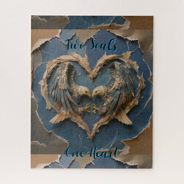 Quebra-cabeça Puzzle Paper Cut Eagle Two Souls One Heart (Vertical)