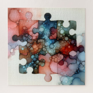 Quebra-cabeça Puzzle Pieces Alcohol Ink