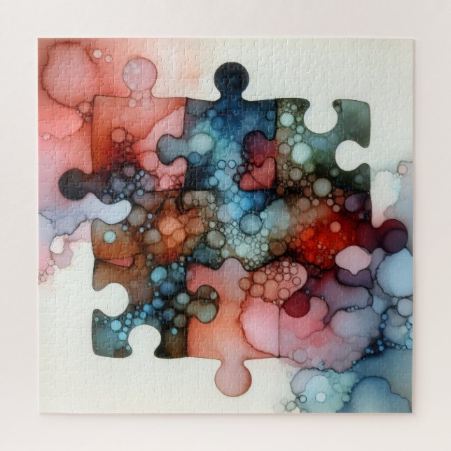 Quebra-cabeça Puzzle Pieces Alcohol Ink (Vertical)