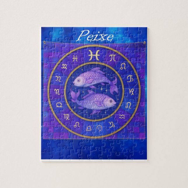Quebra-Cabeça (Puzzle) Signo de Peixes (Vertical)