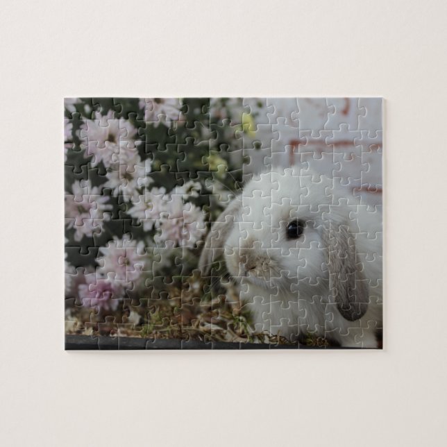Quebra-cabeça puzzle whites easter bunny (Horizontal)