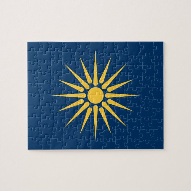 Quebra-cabeça Puzzle with Flag of Macedonia, Greece (Horizontal)