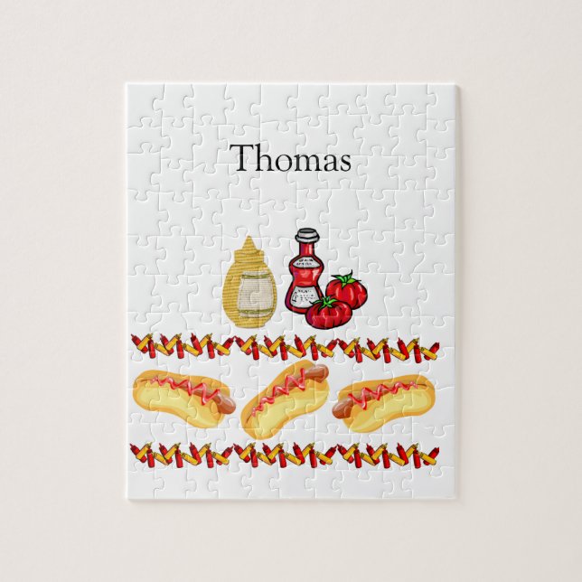 Quebra-cabeça Puzzles Hotdog Ketchup Mustard Food (Vertical)