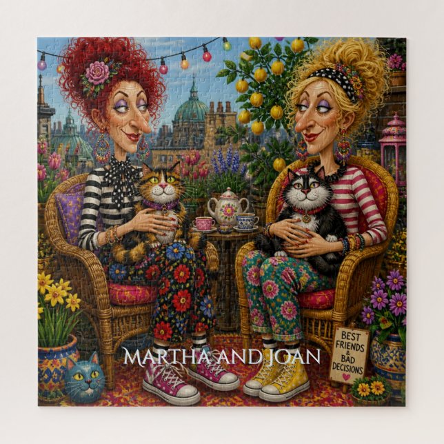 Quebra-cabeça PUZZLES: MULHERES Melhores Amigas & Gatos  (Vertical)