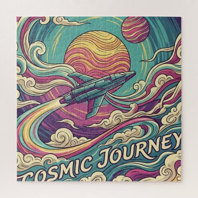 Quebra-cabeça PUZZLES: Viagem Cósmica Espaçonave Espaço Sideral (Vertical)