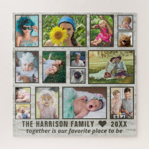 Quebra-cabeça Quadrado de Fotos da Família Personalizada de Mad