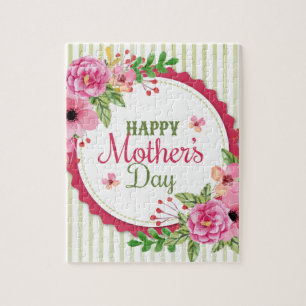 Quebra-cabeça Quadro de buquê de flores de dia de as mães feli
