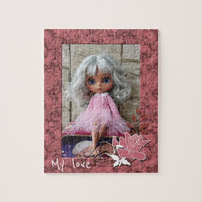 Quebra-cabeça Quadro de fotos personalizado, vintage (Vertical)