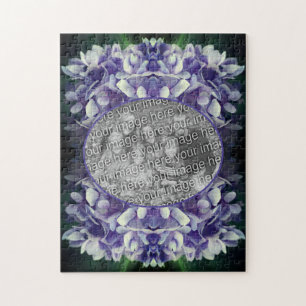 Quebra-cabeça Quadro de Petais da Hydrangea Azul Adicionar Sua F