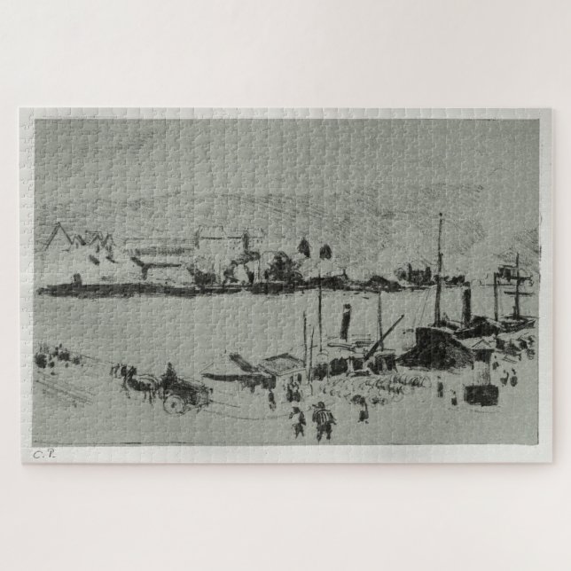 Quebra-cabeça Quai Boieldieu em Rouen (1896) apresentada por Cam (Horizontal)