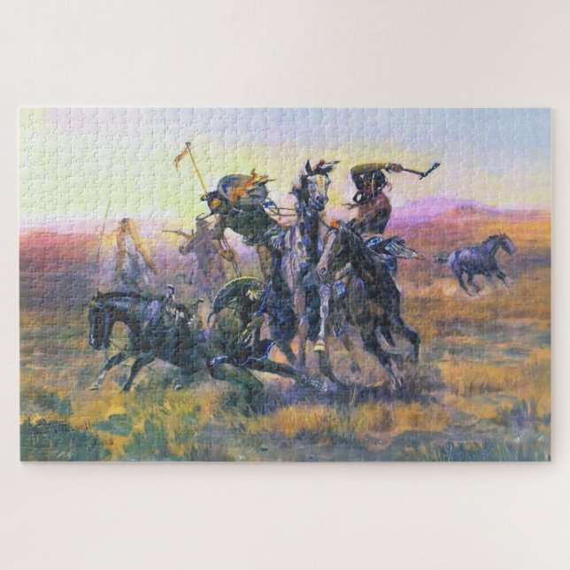 Quebra-cabeça Quando Blackfoot e Sioux se Encontram CM Russell (Horizontal)