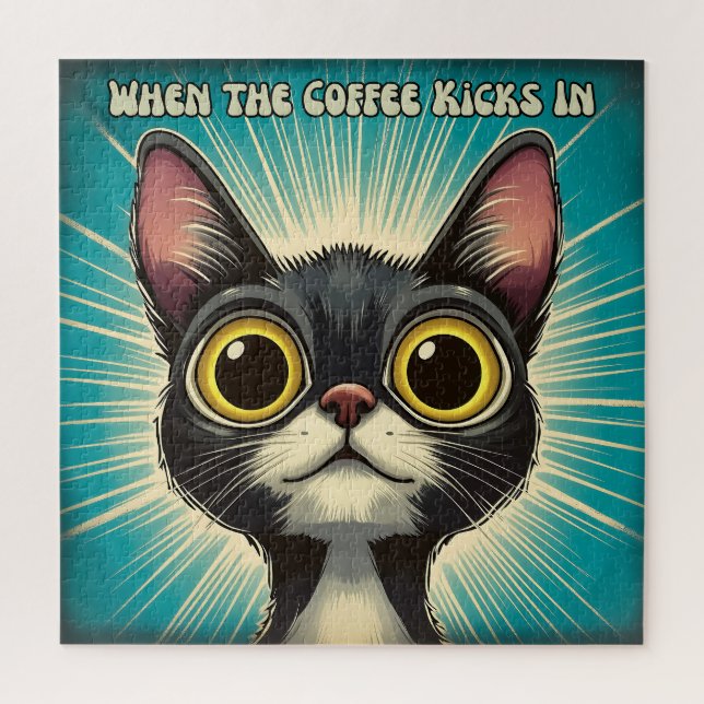 Quebra-cabeça Quando o café bate no gato (Vertical)