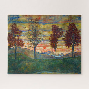 Quebra-cabeça Quatro Árvores (Landscape Art) (por Egon Schiele)