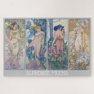 Quebra-cabeça Quatro Flores, Alphonse Mucha